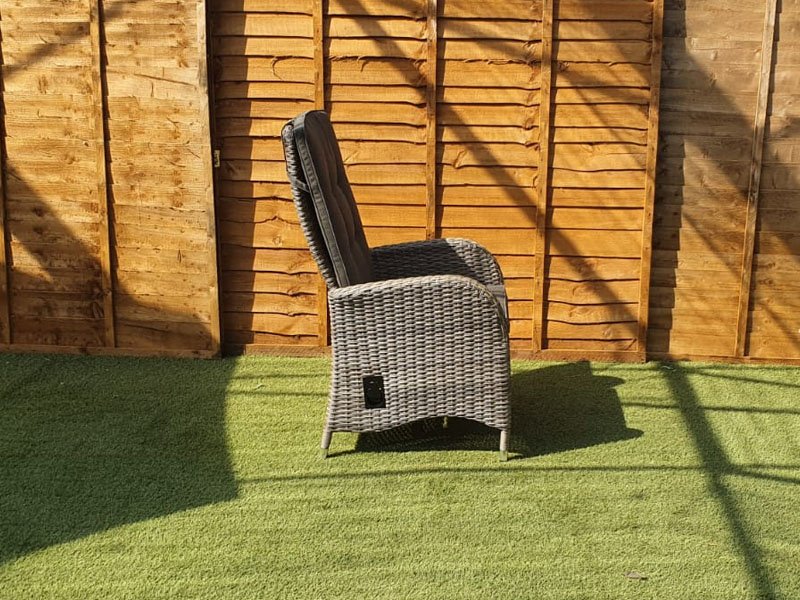 Burbage 6 Seater Round Reclining Dining Set in Cappuccino Rattan