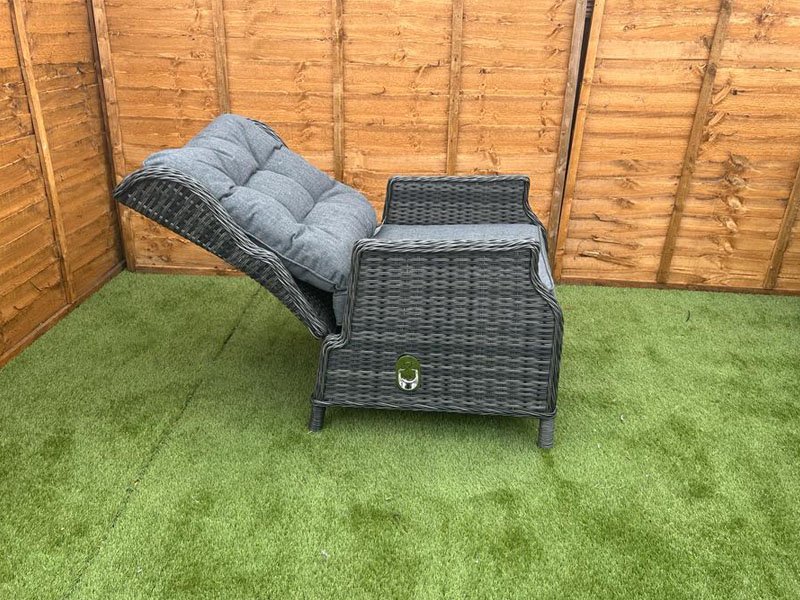 Sapcote Deluxe Reclining Set in Dark Grey Rattan